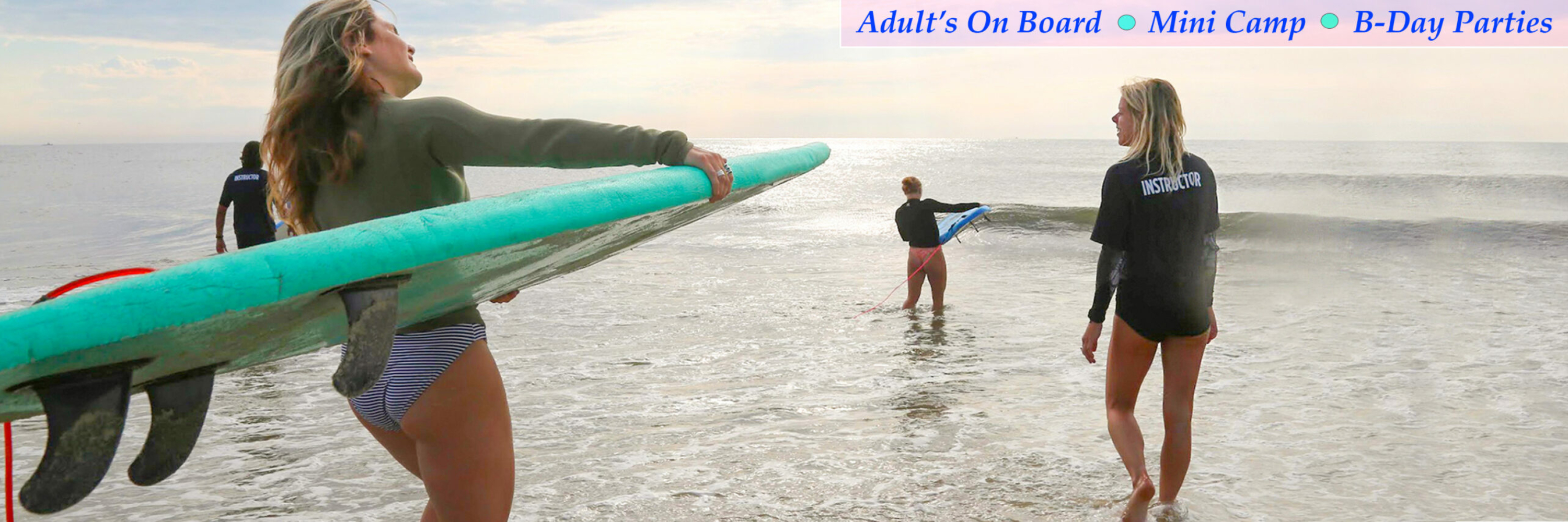 Adult Surf Class, Surfing Birthday Parties, Mini Surf Camp